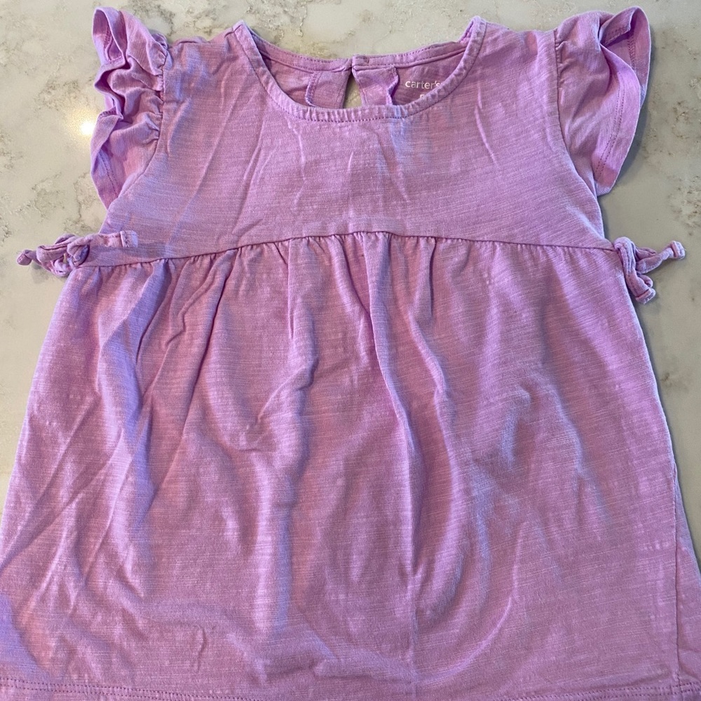 Bundle of 5T tees: hedgehog, purple ruffle - Picture 3 of 5